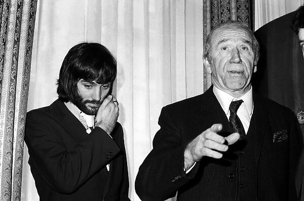 George Best and Matt Busby at the Cavendish Hotel, prior to the F. A. hearing