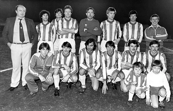 George Best poses with the rest of the team before the match begins. 7th March 1983