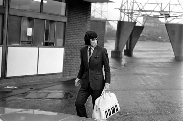 George Best right as he left Old Trafford ground to board the coach on route to Ipswich