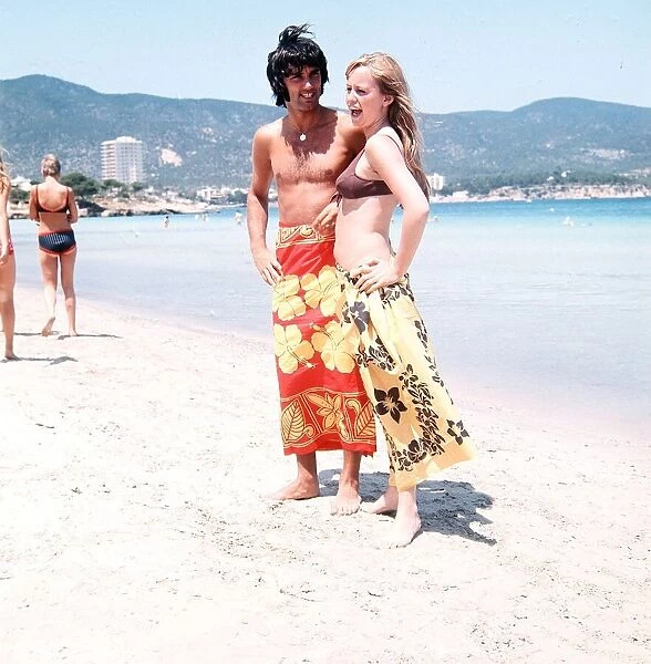 George Best and Susan George on holiday in Palma Nova Majorca 1969