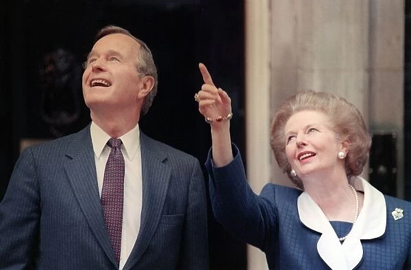 George Bush and Margaret Thatcher outside No. 10 June 1989