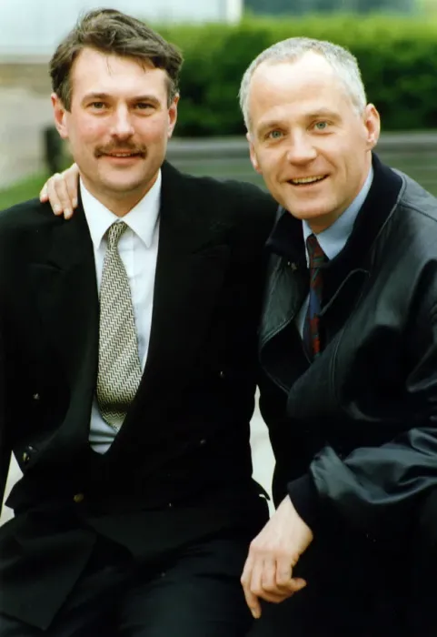Framed Print : George Duggins, left, Labour Party By Election Candidate, pictured with Eastenders actor Framed Print : George Duggins, left, Labour Party By Election Candidate, pictured with Eastenders actor
