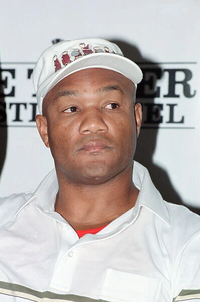 George Foreman pictured at a press conference. Tomorrow he is fighting Terry Anderson at