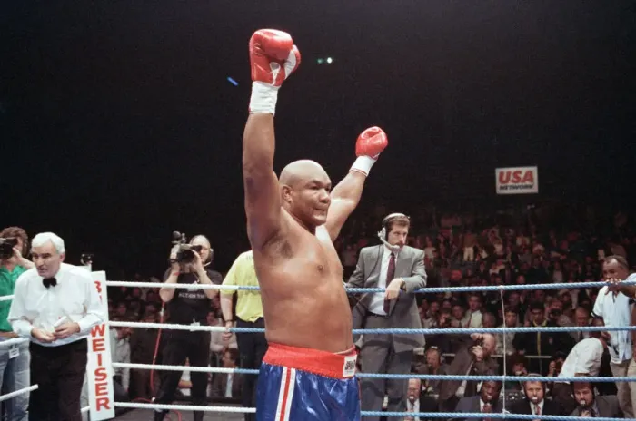 Framed Print : George Foreman vs. Terry Anderson, London Arena, London