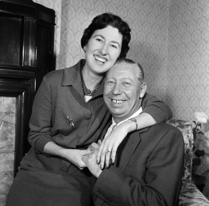 Framed Print : George Formby and fiancee Pat Howsen of Preston pictured at her home last night Framed Print : George Formby and fiancee Pat Howsen of Preston pictured at her home last night