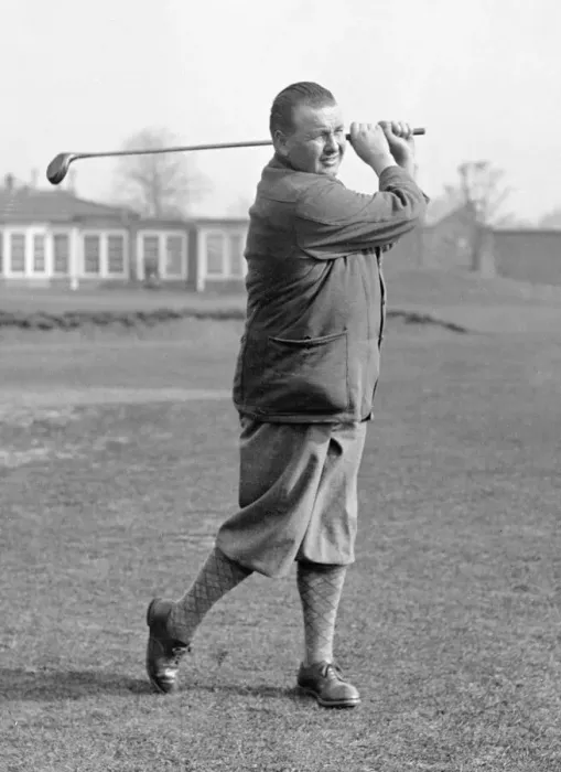 Framed Print : George Gadd Golf March 1924 Professional golfer George Gadd takes a practice Framed Print : George Gadd Golf March 1924 Professional golfer George Gadd takes a practice