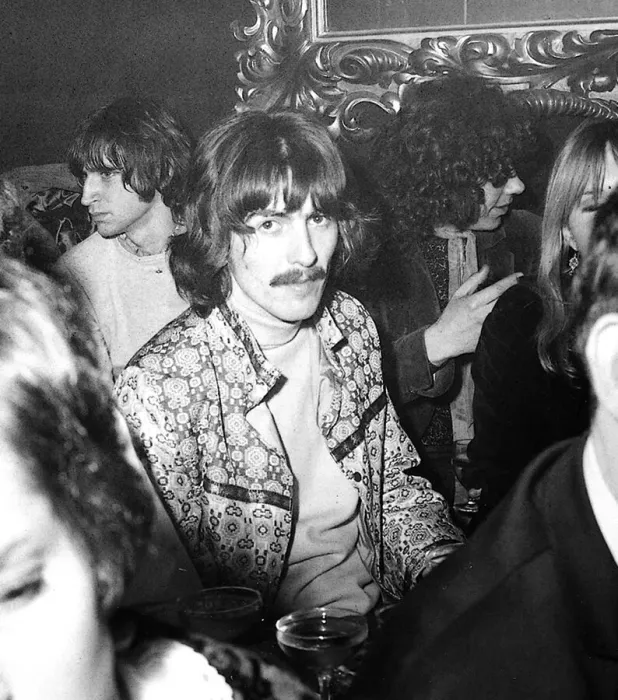 Framed Print : George Harrison attend Quorum fashion show where model Patti Boyd is modelling held