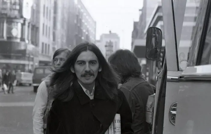 Framed Print : George Harrison in Birmingham City Centre before performing at the Town Hall Framed Print : George Harrison in Birmingham City Centre before performing at the Town Hall