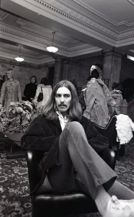 Framed Print : George Harrison in Birmingham City Centre before performing at the Town Hall Framed Print : George Harrison in Birmingham City Centre before performing at the Town Hall