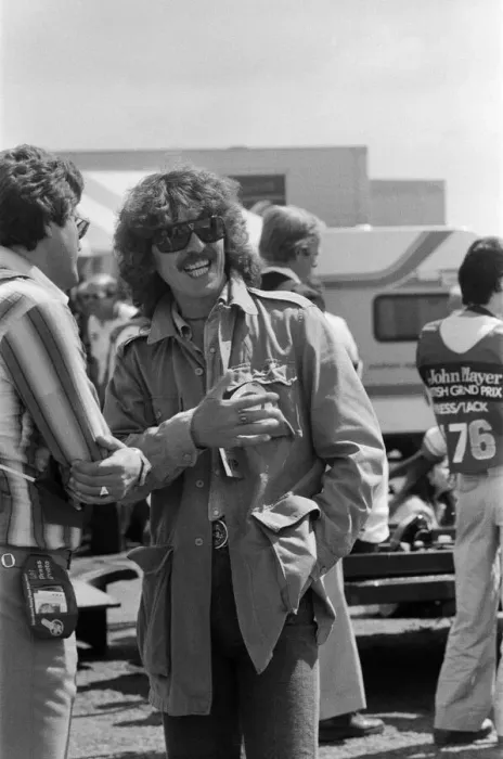 Framed Print : George Harrison at the British Grand Prix motor racing qualifying sessions at Silverstone Framed Print : George Harrison at the British Grand Prix motor racing qualifying sessions at Silverstone