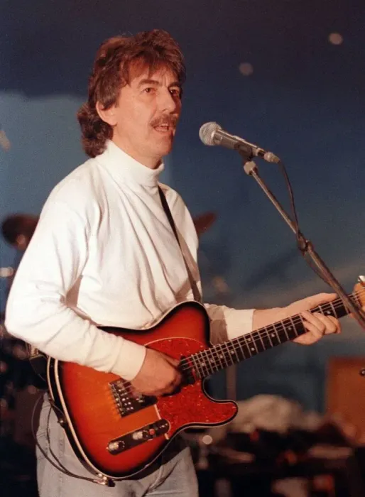 Framed Print : George Harrison rehearsing at Shepperton Studios for his London Concert Monday 6th April
