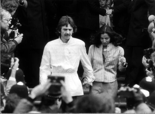 George Harrison and wife Olivia at the wedding of fellow ex Beatle Ringo Starr April