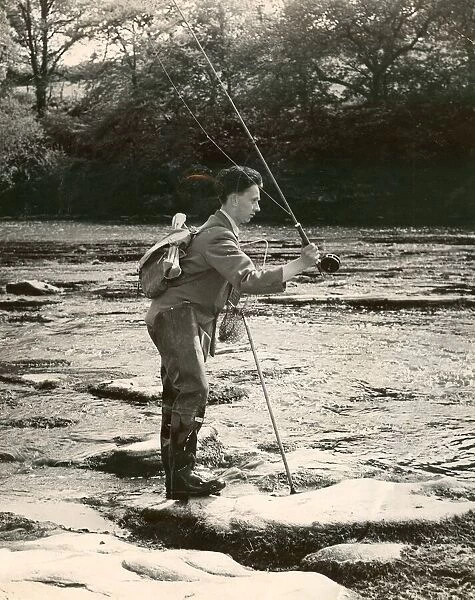George Howe of Walbottle fishing in the River Tyne at Wylam