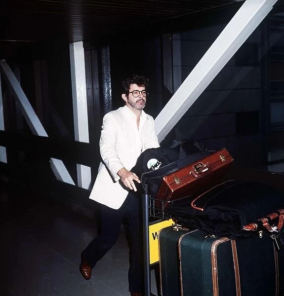 George Lucas the director arriving at LAP from San Fransisco May 1985