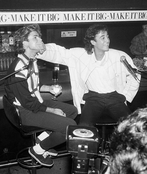 George Michael and Andrew Ridgeley, better known as the pop duo Wham