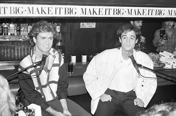 George Michael and Andrew Ridgeley, better known as the pop duo Wham
