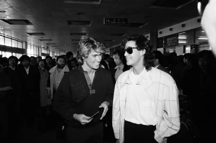 Framed Print : George Michael and Andrew Ridgeley of British pop group Wham Framed Print : George Michael and Andrew Ridgeley of British pop group Wham