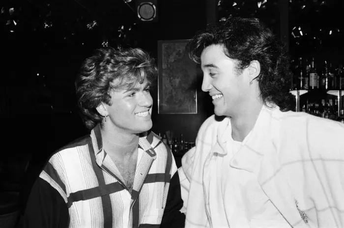 Framed Print : George Michael and Andrew Ridgeley of the pop group Wham! 2nd November 1984