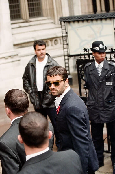 George Michael at the High Court, during his failed court battle to be released from his