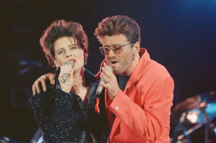 Framed Print : George Michael and Lisa Stansfield perform These Are The Days of Our Lives at The Freddie Framed Print : George Michael and Lisa Stansfield perform These Are The Days of Our Lives at The Freddie