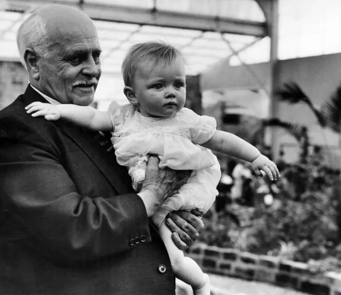 Framed Print : George Mottershead, proud grandfather and Director of Chester Zoo