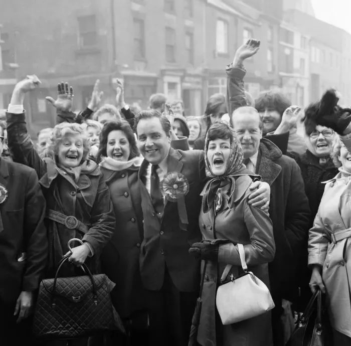 Framed Print : George Rodgers, celebrates after winning, new Labour Member of Parliament for Chorley Framed Print : George Rodgers, celebrates after winning, new Labour Member of Parliament for Chorley