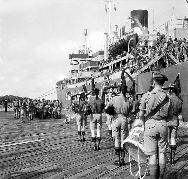 George Town British Guiana the Argyle and Sutherland highlanders landed at Atkinson Wharf