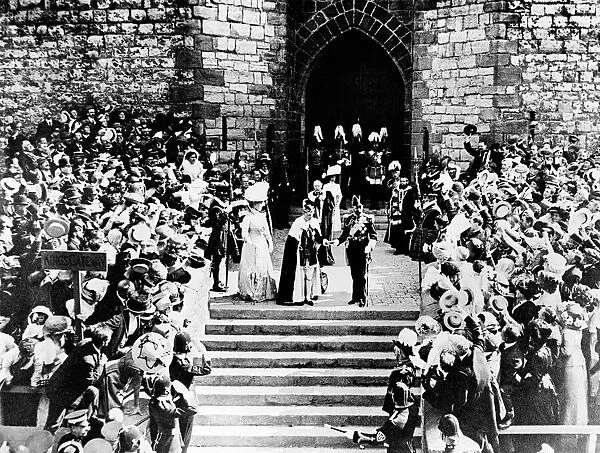 George V and Queen Mary with son Prince Edward on the occassion of his investiture at