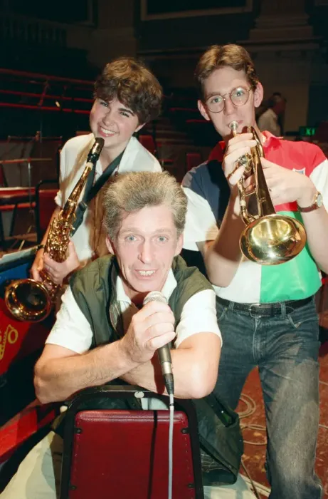 Framed Print : Georgie Fame at Birmingham Town Hall with kids from the Birmingham Schools Jazz Orchestra Framed Print : Georgie Fame at Birmingham Town Hall with kids from the Birmingham Schools Jazz Orchestra