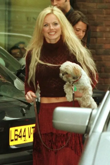 Framed Print : Geri Halliwell November 1999 with her dog Harry Leaving Unique Broadcasting studios Framed Print : Geri Halliwell November 1999 with her dog Harry Leaving Unique Broadcasting studios