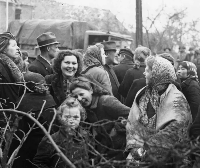 Framed Print : German civilians who have been picked up in villages and brought back to Kleve in our Framed Print : German civilians who have been picked up in villages and brought back to Kleve in our