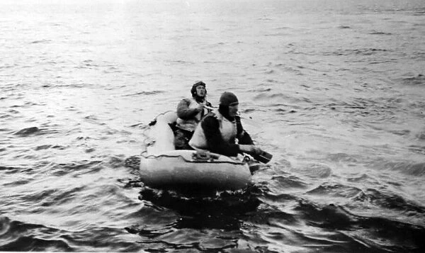 German plane down off the South East coast. The crew of the Heinkel sea plane in their