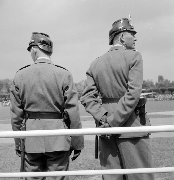 Framed Print : German police officers protecting Princess Margaret during her tour of West German Framed Print : German police officers protecting Princess Margaret during her tour of West German