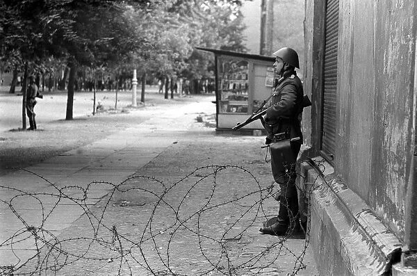 Germany Berlin Wall August 1961 The East West border is closed by the East Germans