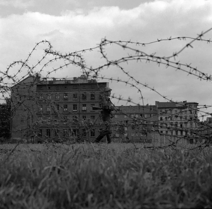 Framed Print : Germany Berlin Wall August 1961 The East West border is closed by the East Germans