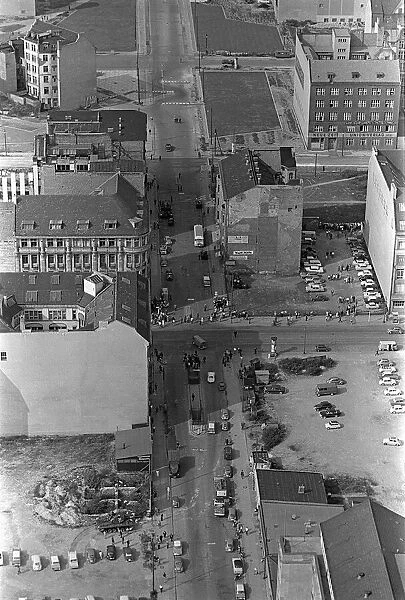 Germany Berlin Wall August 1961 Scenes of the Berlin Wall Aerial view East