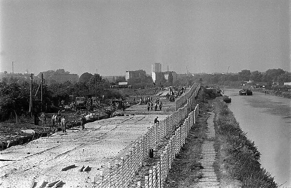 Germany Berlin Wall October 1961 Views of soldiers patrolling the Berlin Wall