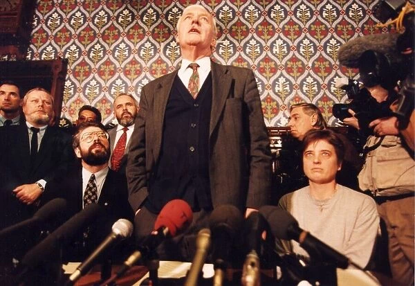 Gerry Adams and Tony Benn at House of Commons press conference - November 1994