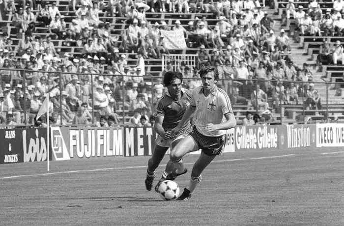 Framed Print : Gerry Armstrong Northern Ireland 1 France 4 1982 during World cup in Spain Framed Print : Gerry Armstrong Northern Ireland 1 France 4 1982 during World cup in Spain