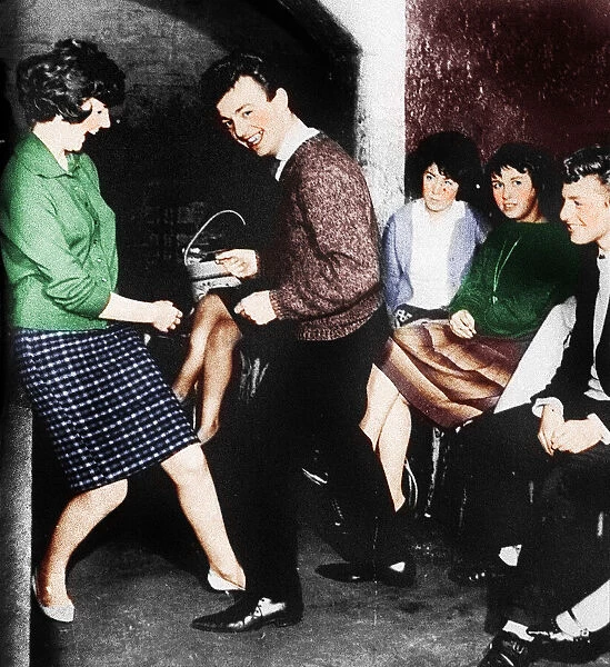 Gerry Marsden and Cilla Black on the dance floor at the cavern club in liverpool in