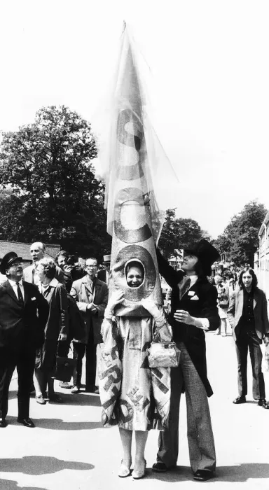 Framed Print : Gertrude Shilling in conical hat at Royal Ascot in June 1972 Framed Print : Gertrude Shilling in conical hat at Royal Ascot in June 1972
