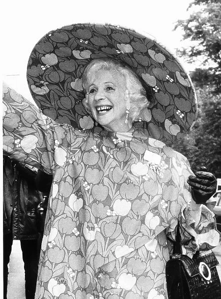 Gertrude Shilling in flower print outfit at Royal Ascot June 1980