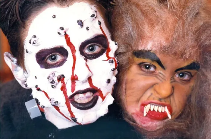 Framed Print : Ghouls Tristan and Ashleigh Laidlaw practice for Halloween decked in make-up in October Framed Print : Ghouls Tristan and Ashleigh Laidlaw practice for Halloween decked in make-up in October