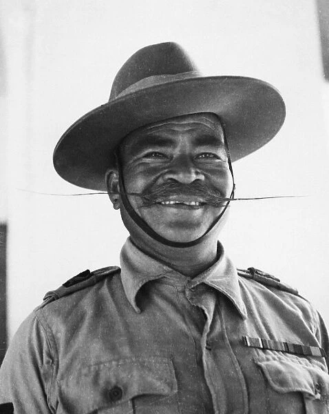 A Ghurka of the 8th Army sports a 16 inch moustache during Second World War