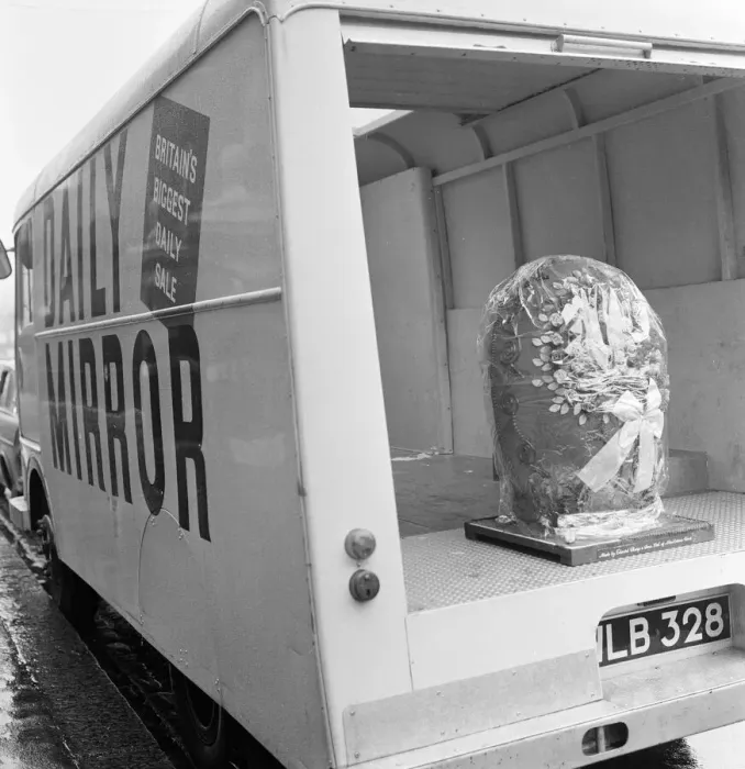 Framed Print : Giant Easter Egg more than three feet high and filled with 75 pounds of chocolate