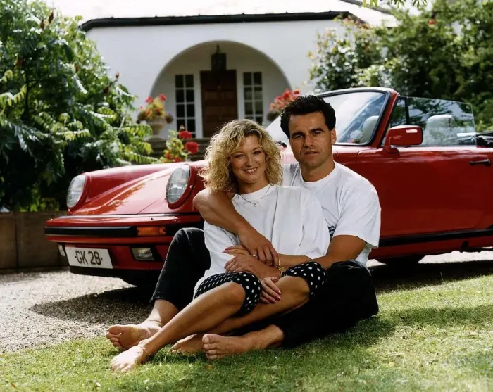 Framed Print : Gillian Taylforth actress Kathy in BBC television soap opera Eastenders with Geoff Framed Print : Gillian Taylforth actress Kathy in BBC television soap opera Eastenders with Geoff