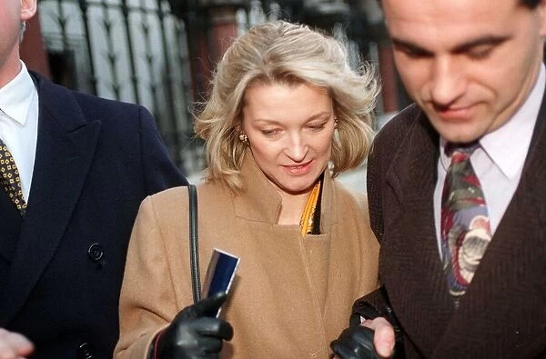 Gillian Taylforth January 1994 Eastenders actress leaving court during the libel suit