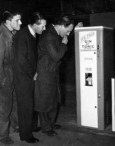 Gin and Tonic vending machines. February 1960 P002663