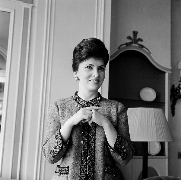 Gina Lollobrigida actress pictured in the Savoy Hotel in London in 1963 Y2K