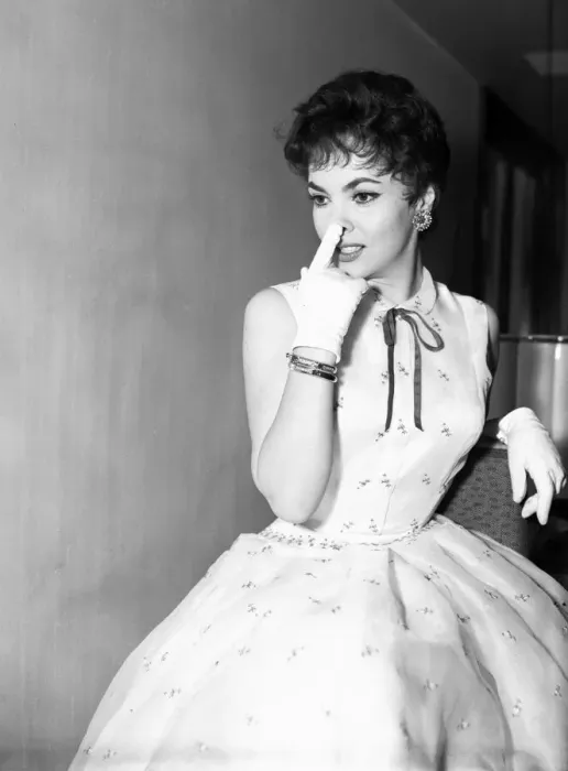 Framed Print : Gina Lollobrigida, Italian actress, attends press reception for new film, Trapeze Framed Print : Gina Lollobrigida, Italian actress, attends press reception for new film, Trapeze